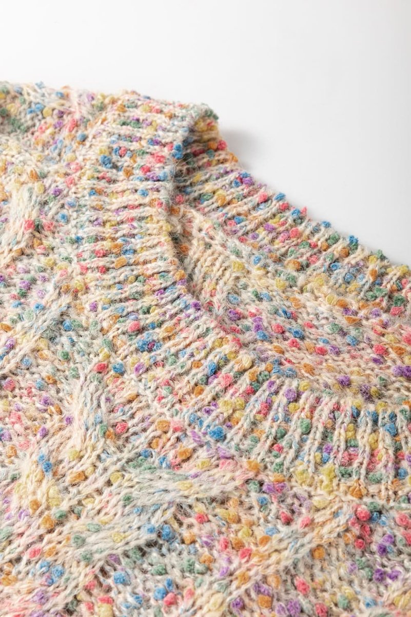 Multicolour Colorful Confetti Wool Ball Knitted Sweater - Love Salve